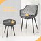 Costway 3 Piece Patio Bistro Set All Weather Heavy Duty Table and Chairs Set of 2 Black/Yellow